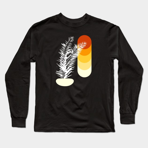 Minimalist Abstract Nature Art #19 Mid-Century House Plant Long Sleeve T-Shirt by Insightly Designs